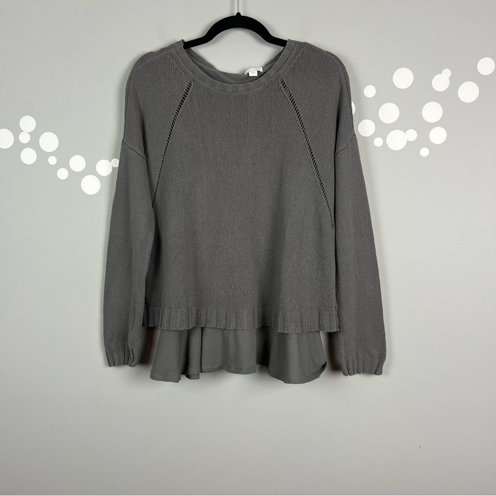 J. Jill Layered Knit Top Size S